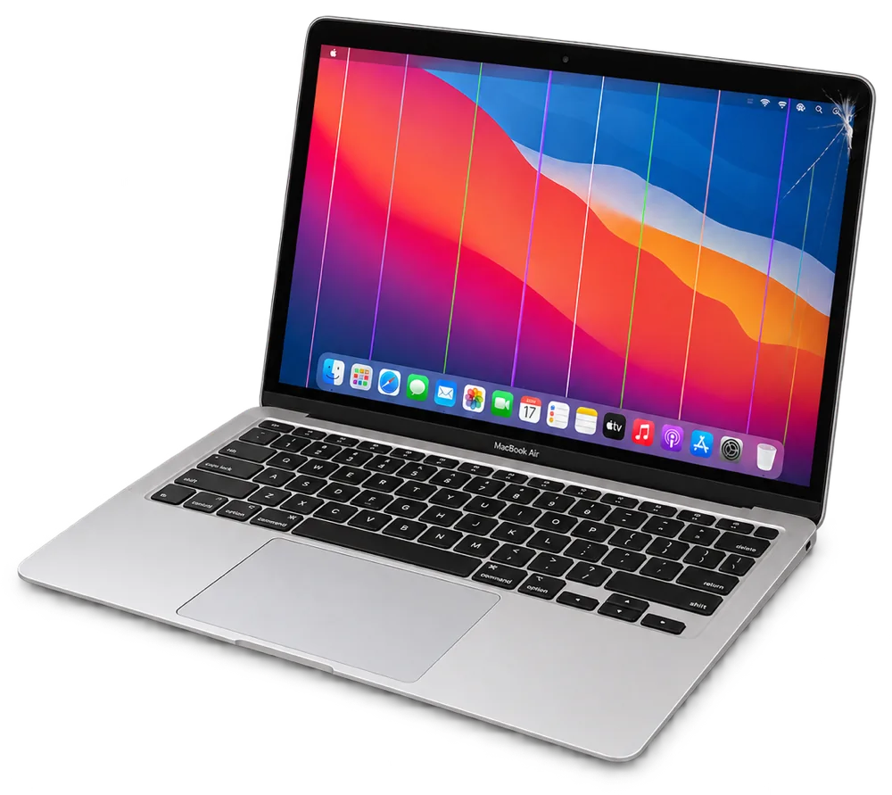 画面に縦線が入ったMacBook(イメージ)