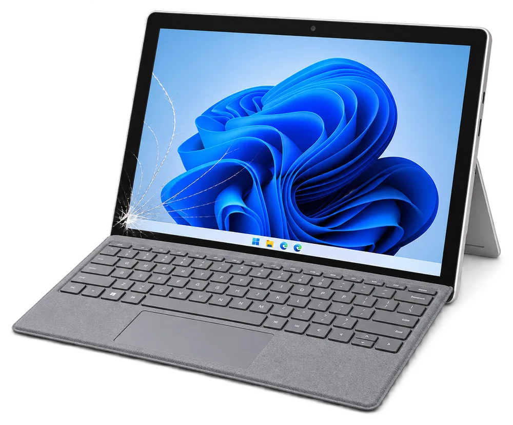 画面にひびが入ったSurface（イメージ）