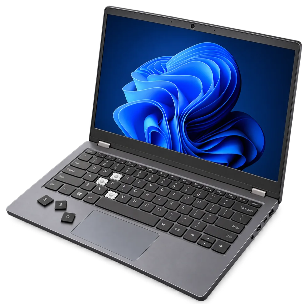 キーが外れたノートパソコンのキーボード（イメージ）